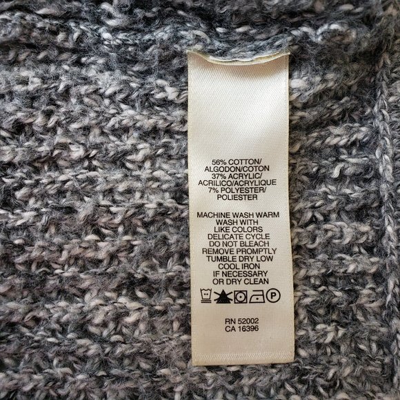 DKNY Jeans Belted Button Mid Weight Poncho Style Sweater Knit Cardigan L - Picture 8 of 8